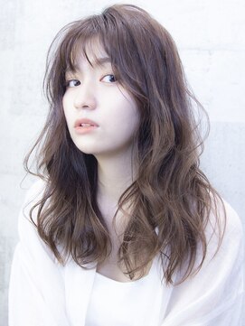 ジェニーバイメノン(JENNIE by Menon) レイヤーカット　オリーブベージュ　前髪　こなれミディ