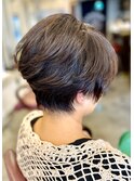 50代やわらか小顔カールショートグラデーションパーマ