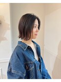 オトナの切りっぱなしボブ前髪なし