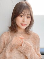 小顔 似合わせカット メルティーカラー ウェーブミディアム