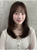 美髪　レイヤー　ブラウンカラー　TOMOKI