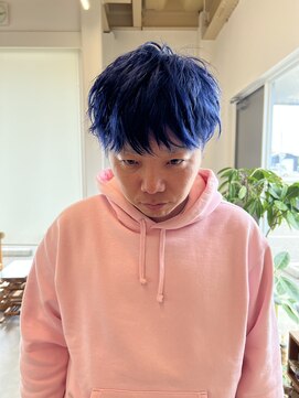 オルガノヘアーギャラリー(OLGANO HAIR GALLERY) コバルトブルーダブルカラーリング