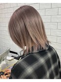 ブリーチなし◎大人艶ミルクティーグレージュ×外ハネボブ