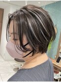 大人レイヤーカット白髪ぼかし脱白髪染め40代50代60代
