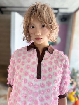 クリーム(CREAM) ふわっと質感が可愛いレイヤーボブ☆