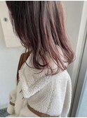 ピンクブラウンジュにミディアムレイヤー◎sk