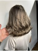 ハイトーンボブ バレイヤージュ ケアブリーチ レイヤー