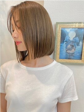 レーヴバイロンド 仙台(Reve by Lond) ショートボブ白髪ぼかし大人ガーリー髪質改善前髪似合わせカット