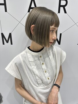 ハルキミナト ジャパン ヨコハマ(HARUKI MINATO japan YOKOHAMA) ショートバング切りっぱなしボブ【20代・30代・40代】