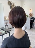 弱酸性縮毛矯正で柔らかいナチュラルなショートボブに