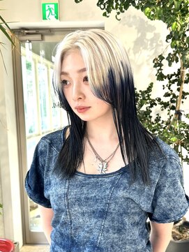 ヲタク(wotaku.) ルーツカラーデザインカラーホワイトカラーブルーカラーブリーチ