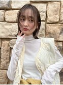 モテ髪結べるボブアプリコットオレンジくびれヘアハイライト