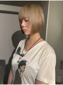 切りっぱなしボブカットヘア/表参道南青山美容室/デザインカラー