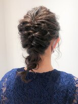 後れ毛くるりんぱ編み込み結婚式二次会ヘアアレンジアップ☆