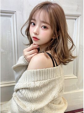 オリジンズヘアーセカンド 守谷店(Origins hair 2nd) ミディアムレイヤー×ベージュカラー×BYKARTE TR