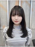 ダブルカラー/大人ボブ/黒髪スタイル/髪質改善/縮毛矯正