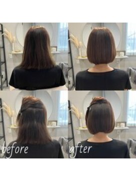 モンヘアー(mont hair) 髪質改善トリートメント、縮毛矯正で艶髪へ
