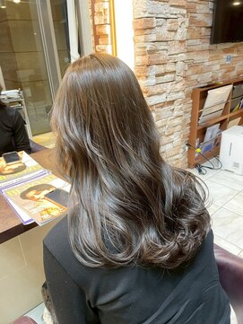 髪質改善/顔周りレイヤーカット/グレージュ[千葉/千葉駅]