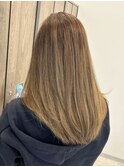 太白区ブリーチなしダブルカラー顔周りレイヤーカット髪質改善