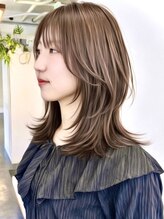 アンク(ank)&nbsp;レイヤーミディ/顔まわりレイヤー/ブラウンベージュ20代30代40代
