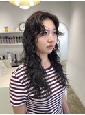 ミルクティーブロンド/ダークブルー/デジタルパーマ/千葉駅