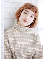 アーク(ARC+)&nbsp;短め前髪ボブ×オレンジカラー【代官山】