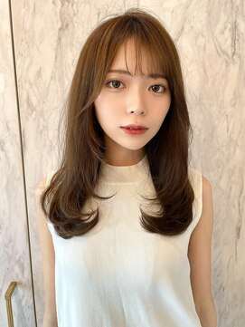 ルームバイシー 新宿(Loom. by Sea) 韓国風前髪/シルキーベージュ/グレージュカラー/斜めバング