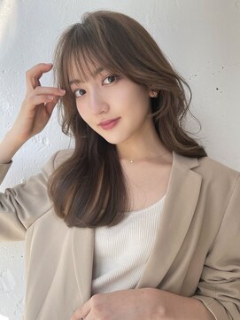 トイ(TOI) 韓国風フェイスレイヤーカット/シースルーバング/グレージュ