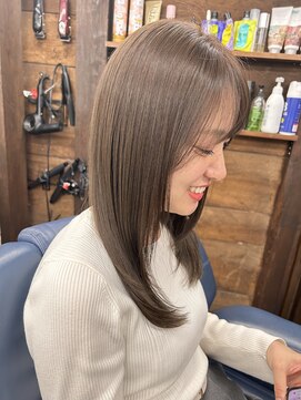 チョキチョキ長蔵(choki choki 長蔵) アッシュベージュ/くすみベージュ/サラツヤトリートメント