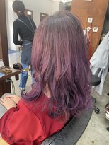 ヘアメイク デザート(HAIR MAKE DESART)&nbsp;高盛優芽香【バレイヤージュ×パープルピンク】