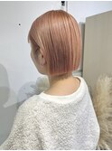 ペールピンク×切りっぱなしボブ.
