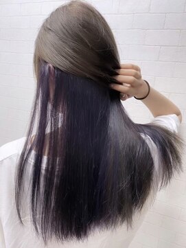 ユニカ 宇都宮(yunica) グレージュ/ラベンダーカラー/インナーカラー/艶ロング