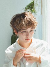 ハク メゾン(HaKU maison) ハイライト×ゆるパーマ抜け感ヴィーガンカラー大人ショートボブ