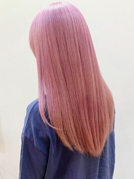 ビューティシモ 川越(Beautissimo) ペールピンク ダブルカラー ケアブリーチ セミロング