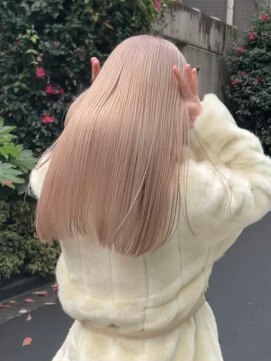 リムレスバイサンク 万代 新潟駅(LIMLESS by cinq) ハイトーンミルクティーベージュペールピンクベージュブリーチ◆