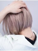 【SHARON原宿】ミルクティーピンクベージュ×ショートボブ