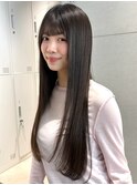 ロングレイヤー/ツヤ髪/ストレートヘア/髪質改善/縮毛矯正顔周り