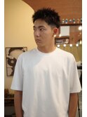 メンズスパイキーショート刈り上げスキンフェード眉毛カット岡山