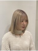 ハイトーンミディアムレイヤー抜きっぱなしブロンド