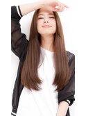 伸ばしかけストレートヘアスタイル