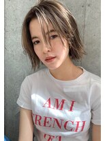 オン(ON)&nbsp;【ON】切りっぱなしボブ × ハイライト × シアーベージュ