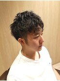 ハードスパイラルパーマ・ツーブロックでメリハリスタイル