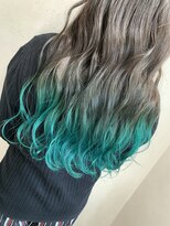 アジールヘア 北千住駅西口店(agir hair)&nbsp;グラデーションカラー　グリーン北千住韓国ブリーチ