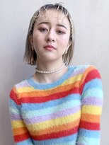 ピンアレンジボブ_くびれミディイヤリングカラー_38438