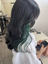 ヘア セラヴィ 城南(hair C'est La Vie) インナーカラー×グリーン
