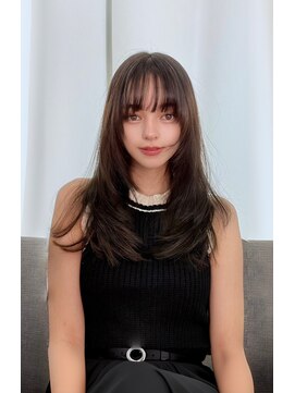 ノク(nok) ふわふわフェイスレイヤー_前髪マチルダボブピンクベージュ