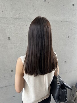 アチーブ ヘア デザイン(achieve hair design) 艶髪ストレートロング オリーブグレージュ