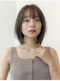 大人かわいい前髪セシルカットココアブラウンフリンジウェーブ
