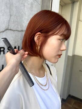 アルク(alku) ブリーチなしオレンジ×ボブ