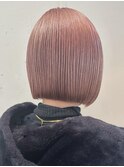 透明感カラー★ダブルカラーブリーチペールピンクボブ